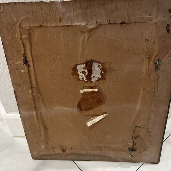 Vintage Embossed Art Etched On Acrylic  Print In Wood Frame - Picture 2 of 4